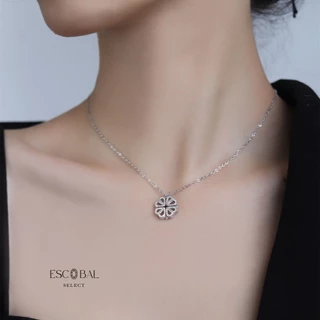 ESCOBAL ใส่ได้ 2 แบบ พร้อมส่ง สร้อยคอเงินแท้ Lucky Clover สร้อยเพชร ของขวัญให้แฟน วาเลนไทน์