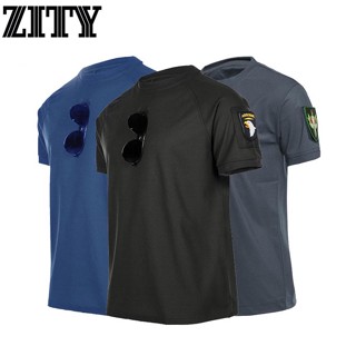 【COD】Zity เสื้อโปโลทหารยุทธวิธีทหารกีฬากลางแจ้งแขนสั้นฤดูร้อนเดินอย่างรวดเร็วเดิน