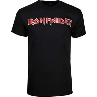 Distressed Logo Iron Maiden T-Shirt เสื้อยืดสีพื้น เสื้อยืดถูกๆ เสื้อยืดเด็กผช เสื้อยืดเปล่า