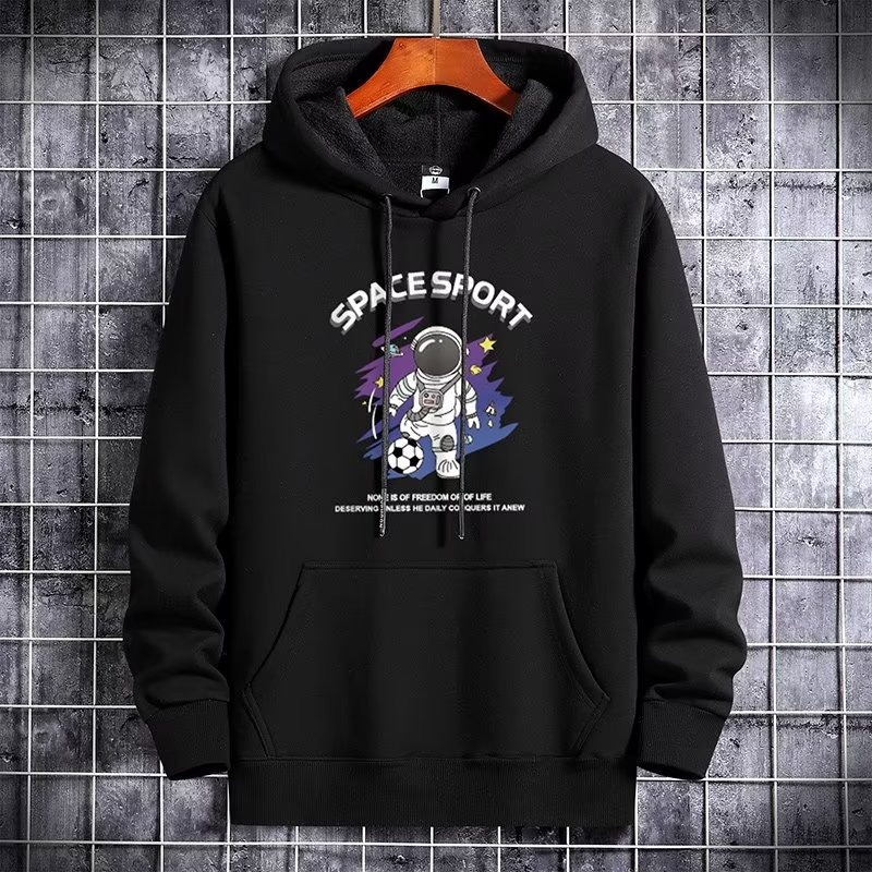 【พร้อมส่ง】เสื้อกันหนาวแขนยาว มีฮู้ด ทรงหลวม พิมพ์ลายนักบินอวกาศ แฟชั่นฤดูใบไม้ร่วง สไตล์อเมริกัน สําหรับผู้ชาย และผู้หญิง ไซซ์ M-3XL