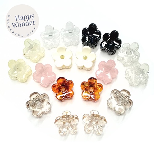 2 ชิ้น กิ๊บติดผม กิ๊บดอกไม้เล็ก 1.8 - 2 cm กิ๊บหนีบผม  หลายสี แบบใส