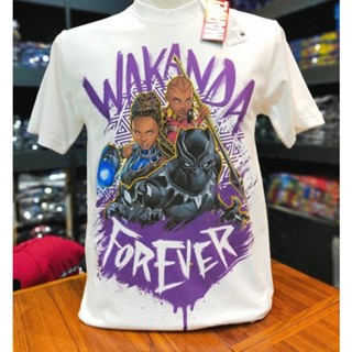 เสื้อยืดMarvel ลิขสิทธิ์แท้ลาย Waknda สีขาว(MVX-314)