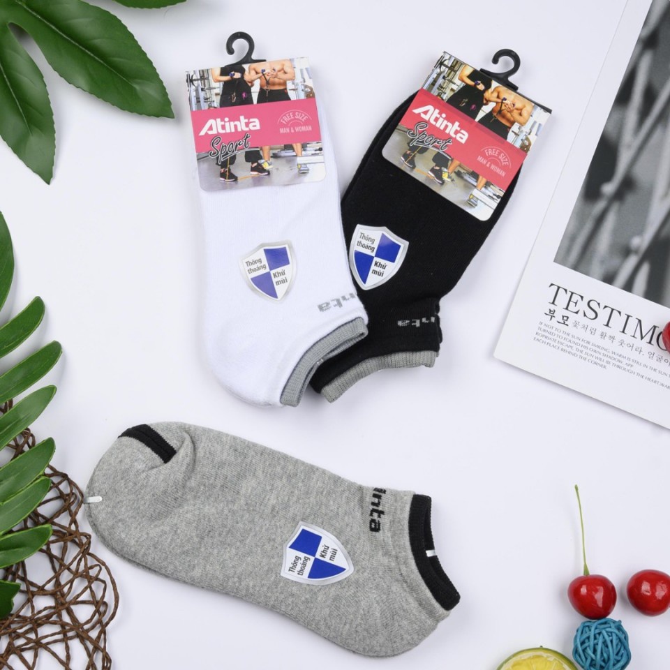 COMBO 3 PAIRS of High Quality Mens Low Collar Sports Socks (รหัส: At014)