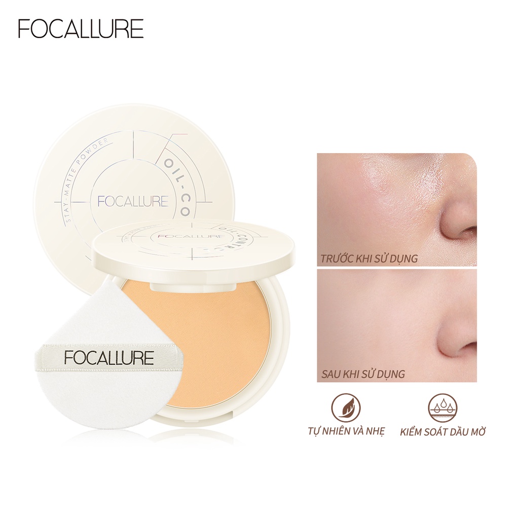 FOCALLURE แป้ง แป้งคุมมัน กันน้ำ กันเหงื่อ ติดทนยาวนาน น้ำหนักเบา แป้งกันน้ำกันเหงื่อ 100%
