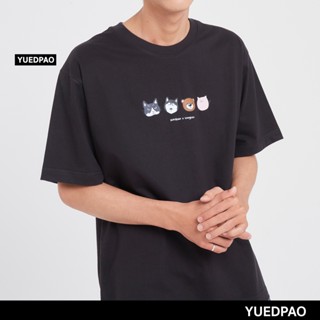 Yuedpao x Toogton ผ้าหนาทรงสวย ยับยากรีดง่าย รับประกันไม่ย้วย 2 ปี เสื้อยืด Oversized Animal set Black&amp;White