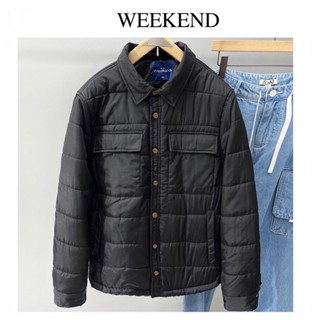 เสื้อกันหนาวผู้ชาย เสื้อแจ็คฮู้ด กันหนาวPADDED PUFFER JACKET Ⓜ️แบรนด์🌟WEEKEND ✨แท้💯% (WY881)