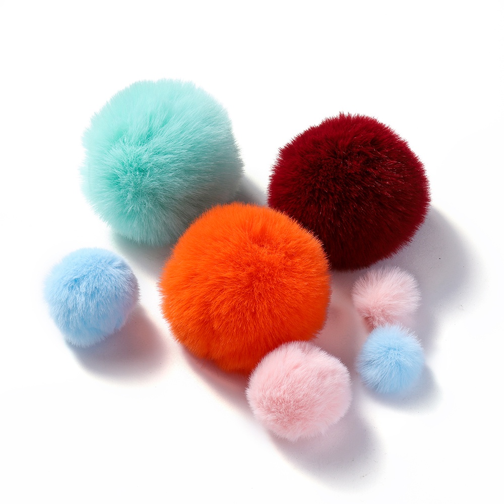 จี้ขนกระต่ายนุ่มน่าสัมผัส 5ชิ้น 3ซม. สำหรับDIYเครื่องประดับ แฟชั่นน่ารัก ของขวัญแฮนด์เมด