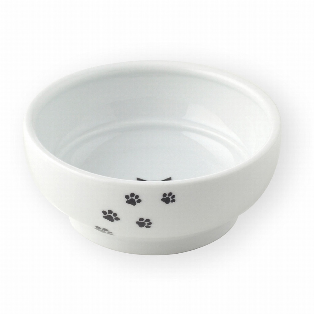 NECOICHI HAPPY DINING CAT FOOD BOWL (RAISED) 11 x 7.5 cm. / ชามเซรามิกสำหรับใส่อาหารแมว ลวดลายน่ารัก ชนิดยกสูง