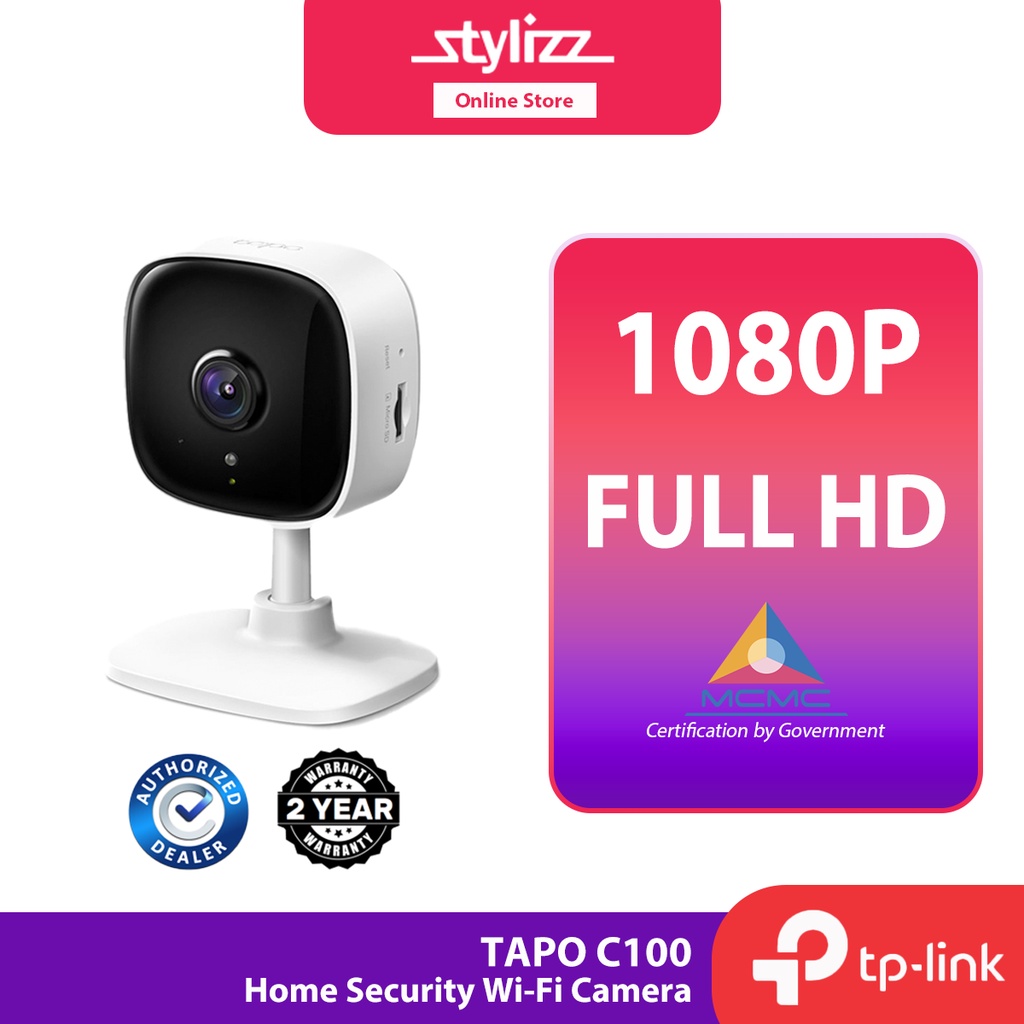 TP-Link Tapo C100 / C110 (3MP) 1080P Full HD Wireless WiFi กล้อง IP การเฝ้าระวังความปลอดภัยอัจฉริยะ