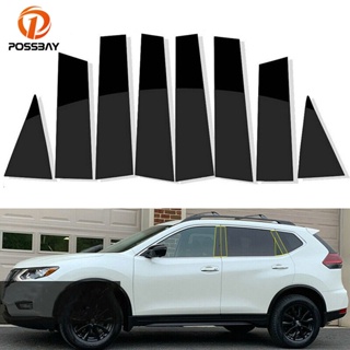 【IN Stock Store】Ĕ`` สติกเกอร์ติดเสาประตู หน้าต่าง สีดํามันวาว คุณภาพสูง สําหรับ Nissan X-Tail Rogue 2014-2020 8 ชิ้น