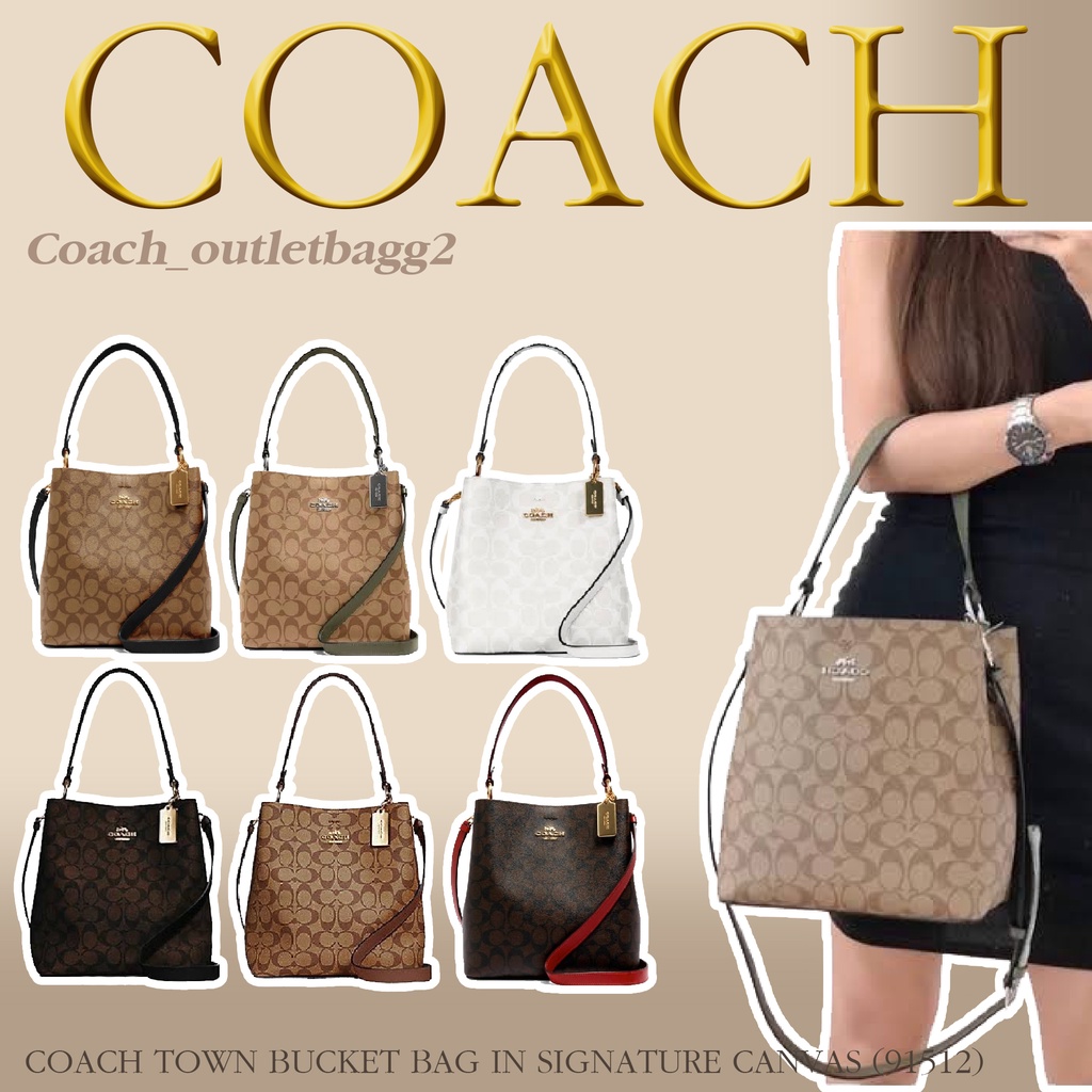 Coach TOWN BUCKET BAG IN SIGNATURE CANVAS