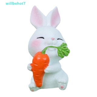 [WillbehotT] ใหม่ ตุ๊กตาการ์ตูนกระต่าย แครอท สีขาว ขนาดเล็ก สําหรับตกแต่งภูมิทัศน์