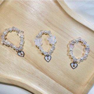 ( พร้อมส่ง ) ♡ ที่รัดเข็มขัดนักเรียนเจ้าหญิง จี้ตัวอักษร A -Z ♡( ใหม่ !!! ไหมแบบยืดไม่ขาดแน่นอน 100 %)
