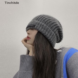 [Tinchitde] หมวกผ้าขนแกะถัก ผ้าขนสัตว์ ทรงหลวม ยืดหยุ่นสูง ขนาดเล็ก ให้ความอบอุ่น สําหรับผู้หญิง และผู้ชาย