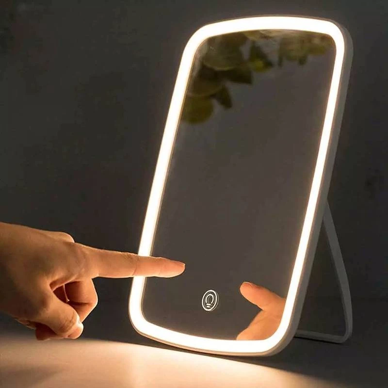 Xiaomi LED [สีชมพู สีขาว] Makeup Mirror กระจกแต่งหน้า ไฟ 3 สี