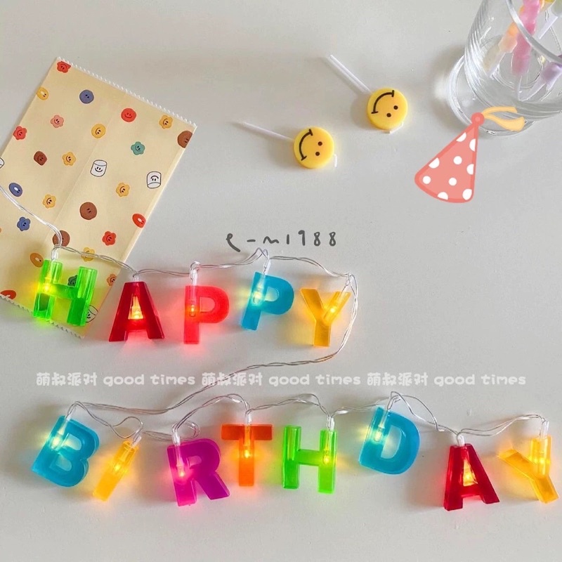 ร้านไทย•ไฟวันเกิด LED•ยาว 1.3 เมตร•ไฟHBD•พร้อมส่ง🌈