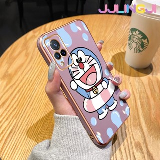 เคสโทรศัพท์มือถือ ป้องกันเลนส์กล้อง ป้องกันกระแทก ลาย Doraemon หรูหรา แบบเรียบง่าย สําหรับ vivo v21 4G 5G