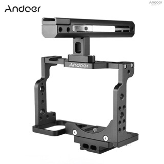 Andoer C15-B Camera Cage + Top Handle Kit Aluminum Alloy with Cold Shoe Mount Compatible with  Z6/Z7 DSLR Camera