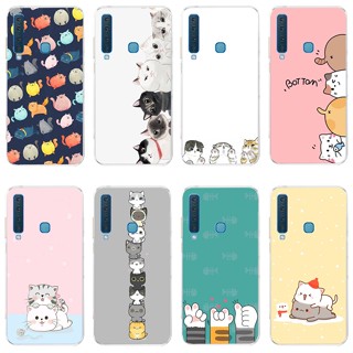 เคสซิลิโคนใส ลายการ์ตูนแมวน่ารัก กันกระแทก สําหรับ galaxy a9 2018 a9 pro A6 2018 A6 2018 plus