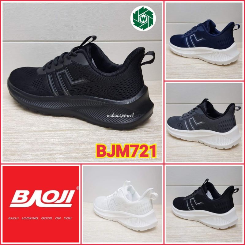 Baoji BJM721 รองเท้าผ้าใบชาย ไซส์ 41-45 สีดำ / สีดำ-ขาว / สีกรม / สีเทา / สีขาว ของแท้ 100% ซส.