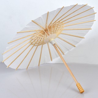 30pcs/lot 60cm 84cm Chinese Craft Paper Umbrella for Wedding Photograph Accessory Party Decor White Paper Long-handle Pa