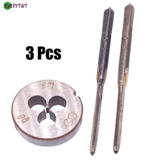 [CRAZY SALE]3pcs HSS M2 x 0.4mm Taper &amp; Plug Tap &amp; M2 x 0.4mm Die Metric Thread Right Hand