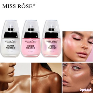 ♕Miss Rose Gradient Light Bulb Liquid Highlight Full Body Face Contouring และ Brightening Waterproof Sweatproof ของเหลวติดทนนาน High Gloss สูง