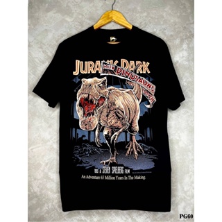 Jurassicparkเสื้อยืดสีดำสกรีนลายPG60