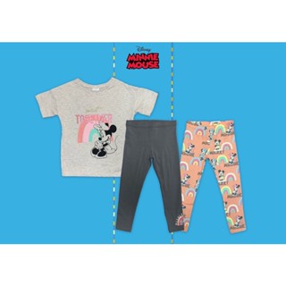 ✅ [2-3Y] Disney Minnie Mouse T-Shirt And Leggings 2 Pack เสื้อยืดแขนสั้น และกางเกงเลคกิ้ง 2 ตัว