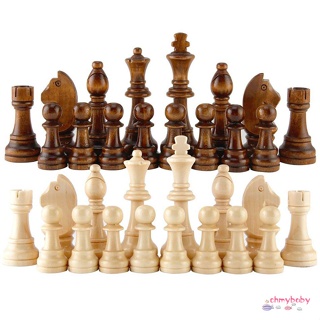 32Pcs Chess Pieces ไม้สมบูรณ์ Chessmen International Word Chesses Piece Set อุปกรณ์เสริมเพื่อความบันเทิง [O/15]