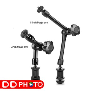 แขนจับอเนกประสงค์ Magic Arm 7" และ 11" ตัวต่อเพิ่มอุปกรณ์เสริมกล้อง สกรู 1/4 นิ้ว ใช้ได้ทั้ง กล้อง, LED, จอ Monitor, Mic