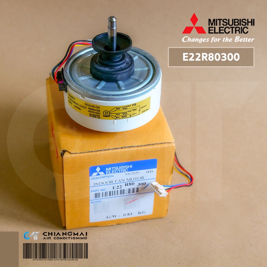 E22R80300 มอเตอร์แอร์ Mitsubishi Electric มอเตอร์แอร์มิตซูบิชิ มอเตอร์คอยล์เย็น 30W. RC0J40-QA N560H