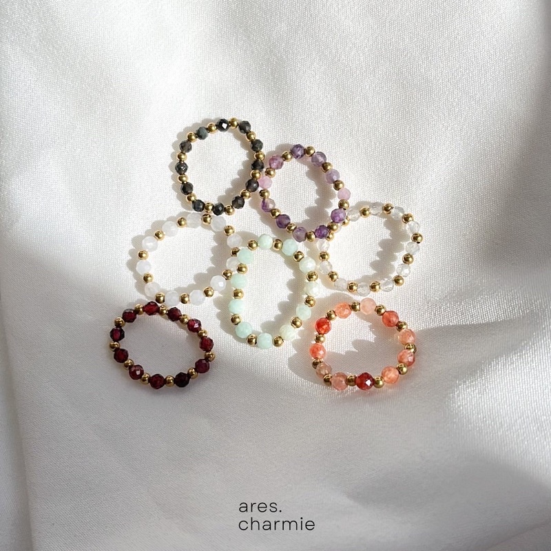 ares.charmie - แหวนหินมงคล แหวนสายมู แหวน รุ่น Faceted เลือกหินเองได้