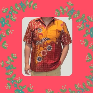 เสื้อเชิ้ตแขนสั้น ผ้าฝ้าย พิมพ์ลาย Krisna Batik Carel Agnes สําหรับผู้ชาย