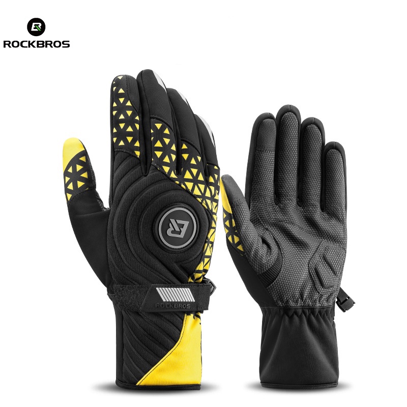 ถุงมือทัชสกรีน รุ่น ROCKBROS SBR แบบหนา ป้องกันลม ป้องกันกระแทก แฟชั่นฤดูหนาว สําหรับขี่จักรยาน