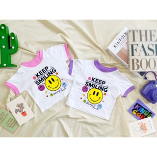 เสื้อครอปเด็ก 1-8ปี จะใส่เต้นใส่เที่ยวก็น่ารักเก๋ไก๋มากกกกกกนะวิ💜💗*keep smile*