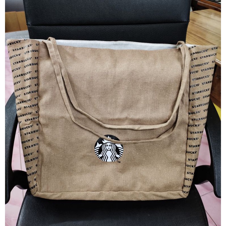 Starbucks กระเป๋าผ้า MI Brown Hemp Tote Bag