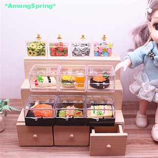 Amongspring&gt; โมเดลกล่องขนมเค้ก ขนมหวานจิ๋ว สําหรับตกแต่งบ้านตุ๊กตา 2 ชิ้น