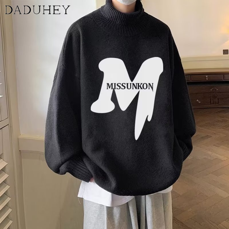 DaDuHey Men's Autumn and Winter Korean Style Trendy Thick Sweater Ins Fashionable All-Match Loose Sweater #4