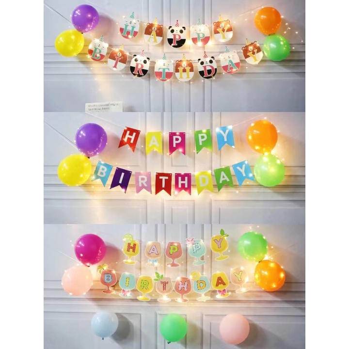 ชุดธงแบนเนอร์กระดาษ ธีม Happy Birthday 13 ชิ้น สําหรับตกแต่งบ้าน งานแต่งงาน