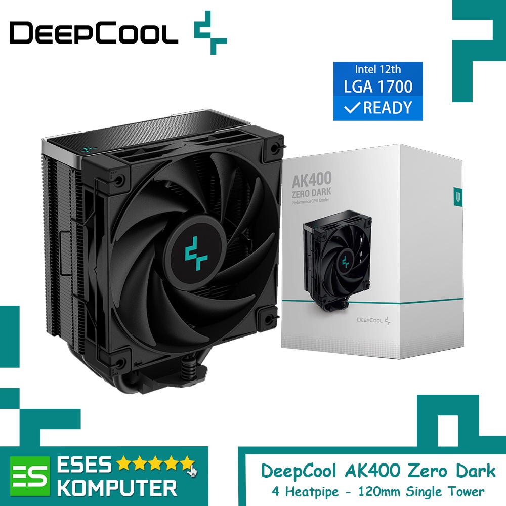 HSF DeepCool AK400 Zero Dark | คูลเลอร์ซีพียูอากาศขนาด 120 มม. ทาวเวอร์เดี่ยว
