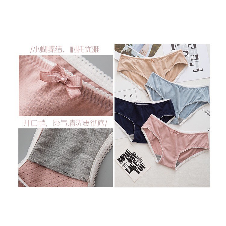 ▼Anla ชุดชั้นใน MUJI Gift Box Set-7 Pieces One Box-Week Pants-Girls-Briefs Heads-Mesh Breathable-Solid Color Seamless P #2