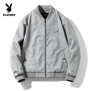 Playboy Mens Baseball Collar Embroidered Jacket New Handsome Casual Top