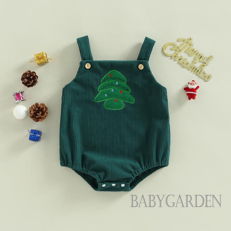 Babygarden- ชุดรอมเปอร์ บอดี้สูท แขนกุด ลายซานตาคลอส ต้นไม้ กวาง ลําลอง ใส่ได้ทุกวัน สําหรับเด็กผู้ชาย และเด็กผู้หญิง อายุ 0-18 เดือน