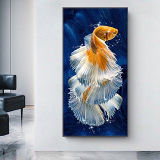 โปสเตอร์ภาพวาดทิวทัศน์ รูปปลาคราฟ สีแดง สําหรับตกแต่งบ้าน