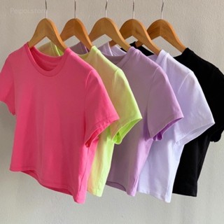 Emily crop top เสื้อครอป ผ้า cotton100% พร้อมส่งครบสี