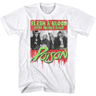 1991 World Tour Poison T-Shirt เสื้อยืดน่ารักๆ เสื้อคนอ้วน เสื้อยืดน่ารักๆ