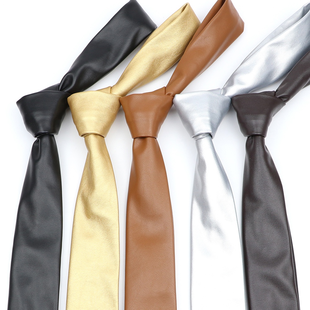 Zonfaz สไตล ์ ใหม ่ PU หนัง Ties สําหรับผู ้ ชาย Casual Skinny เนคไทแฟชั ่ น 5 ซม.กว ้ างงานแต ่ งงานธุรกิจชุด Ties