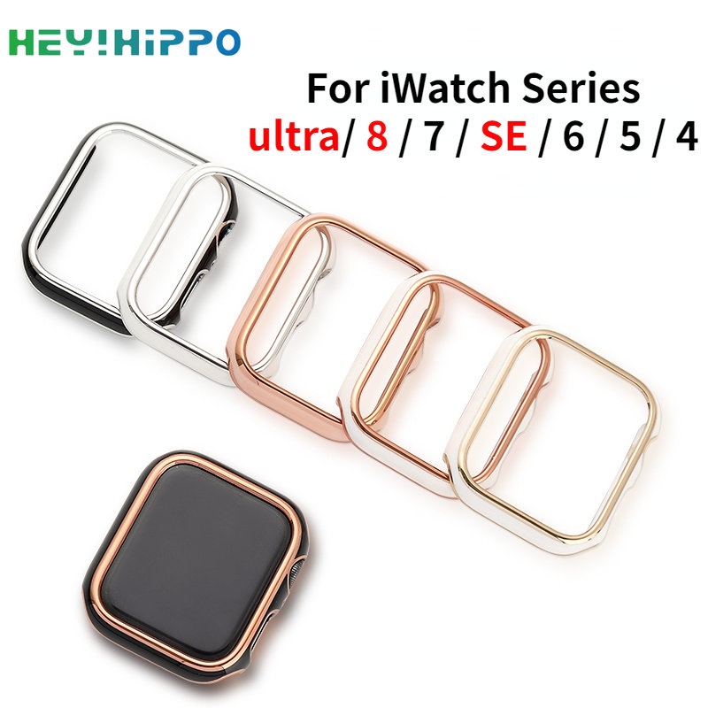 เคสนาฬิกาข้อมือ PC ชุบไฟฟ้า สองสี สําหรับ iwatch ultra 49 มม. series 8 7 SE 6 5 4 45/41/40/44 มม.