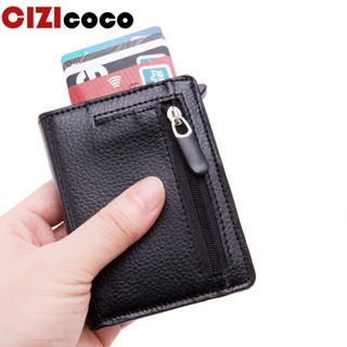 2022 RFID Wallet Metal Business Blocking Card Holder Aluminum High Quality Soft Leather Slim Card Case Travel Walletl